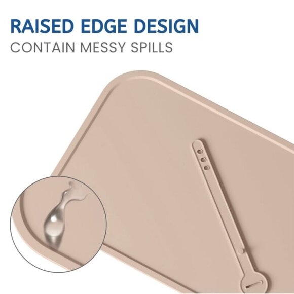 Silicone Placemat with String to Storage, Non-Slip Table Setting Placemat for Ki - Picture 3 of 6